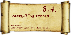 Batthyány Arnold névjegykártya