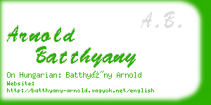 arnold batthyany business card